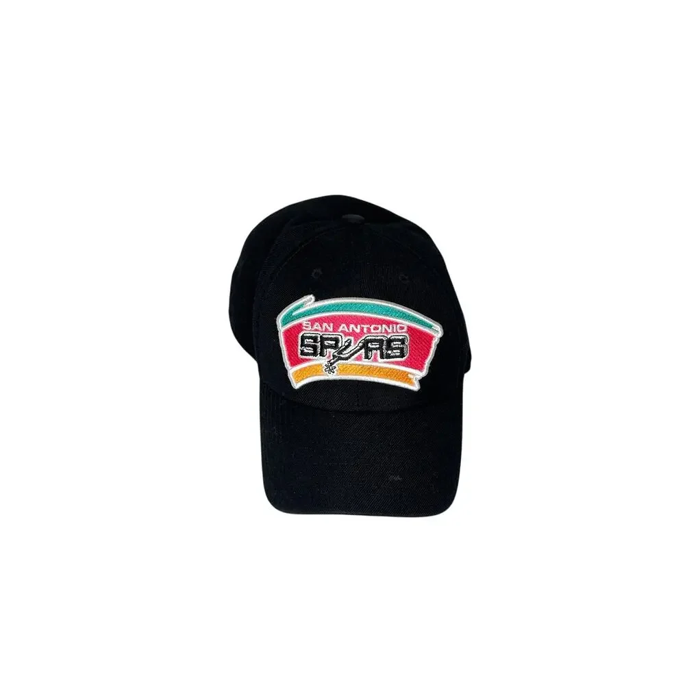 Mitchell & Ness San Antonio Spurs Cap Black Pink Green Gold Embroidered Wool